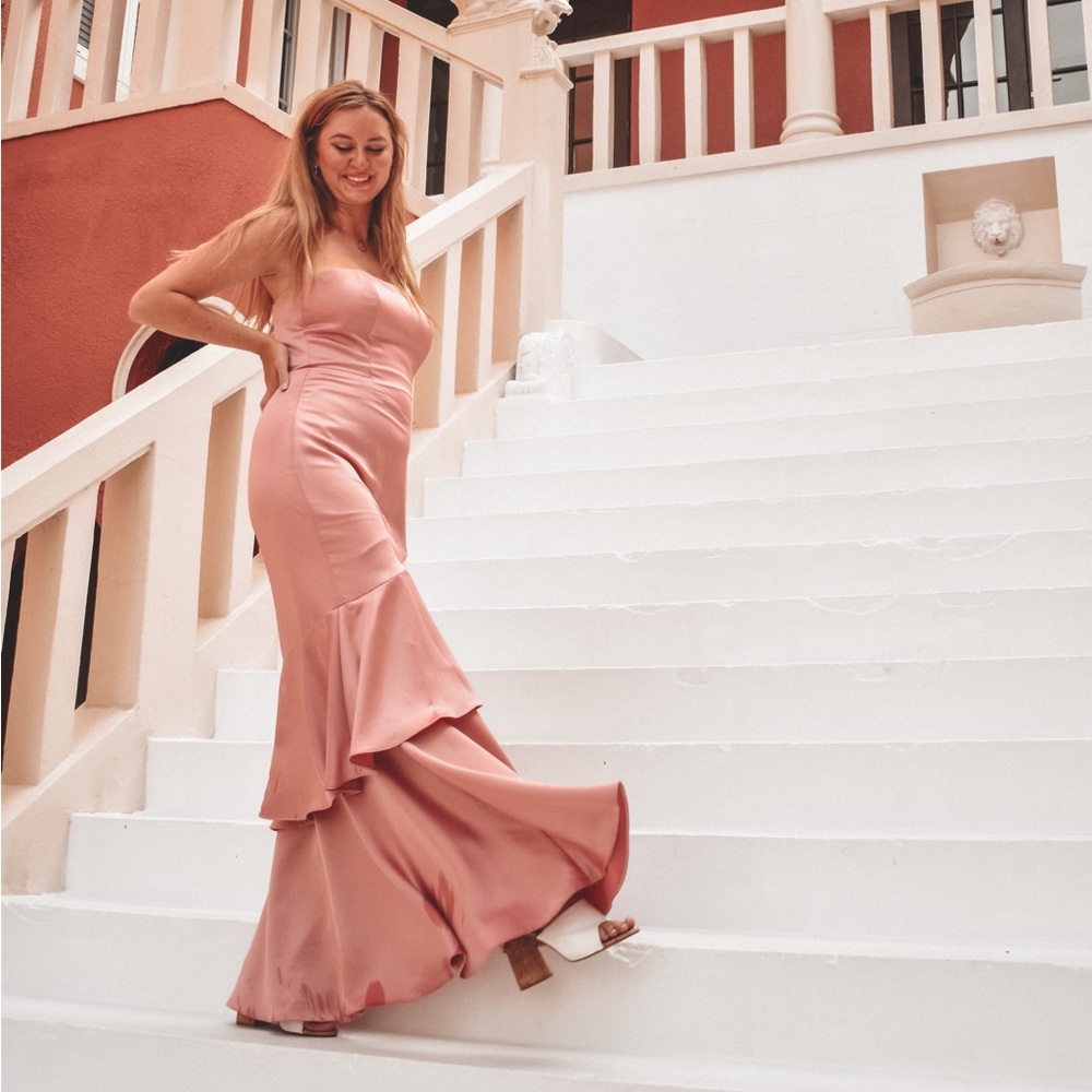 Pink Ruffle Salsa Style Dress - Picture 7 of 7